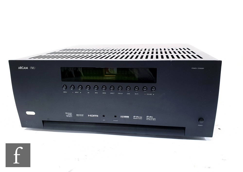 An Arcam AVR 450 power amplifier AV receiver, serial no. FV45R01059, with original packaging