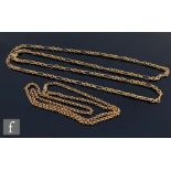 Two 9ct chains, a belcher and a belcher and fetter link example, total weight 17g. (2)