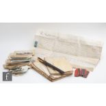 An early 20th Century Japanese pair of chop sticks with knife in case, various stereoscopic cards,