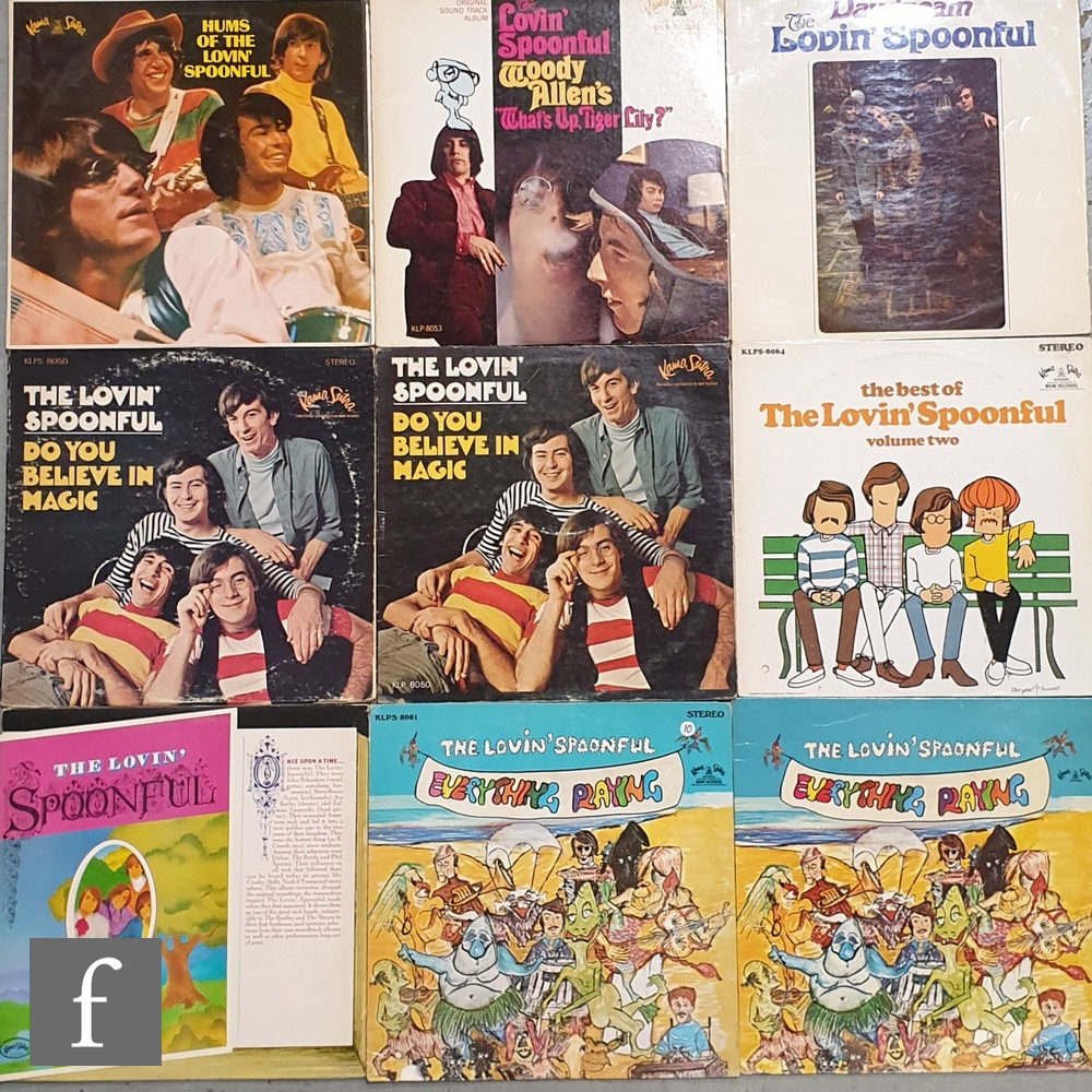 A collection of Lovin' Spoonful LPs, to include Hums of the Lovin's Spoonful KLP 401, Whats Up Tiger