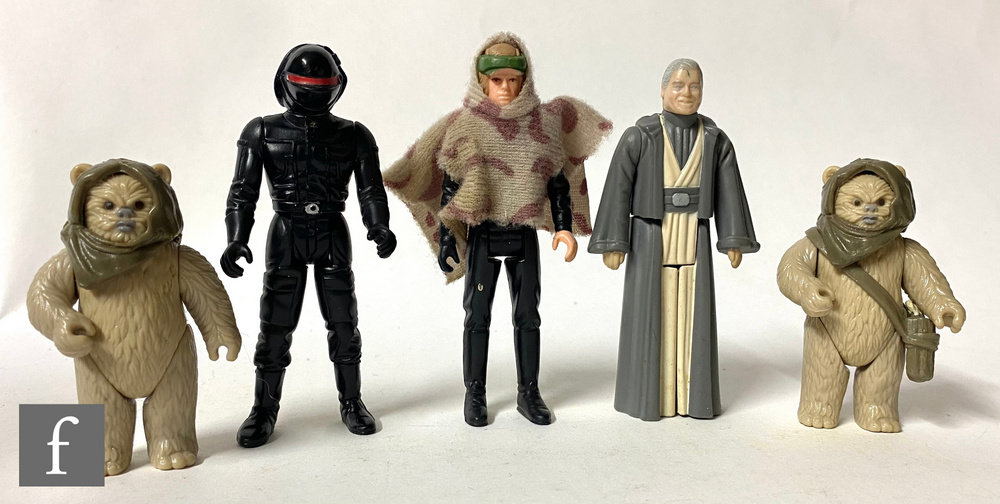 Five Kenner Star Wars 3 3/4 inch last seventeen action figures, Imperial Gunner, Anakin Skywalker,