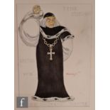 ALBERT WAINWRIGHT (1898-1943) - 'Peter Starlight - Aretus', a costume design, watercolour, signed,