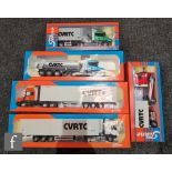Five Tekno 1:50 scale road transport models, comprising CVRTC 2002 Scania Torpedo with box
