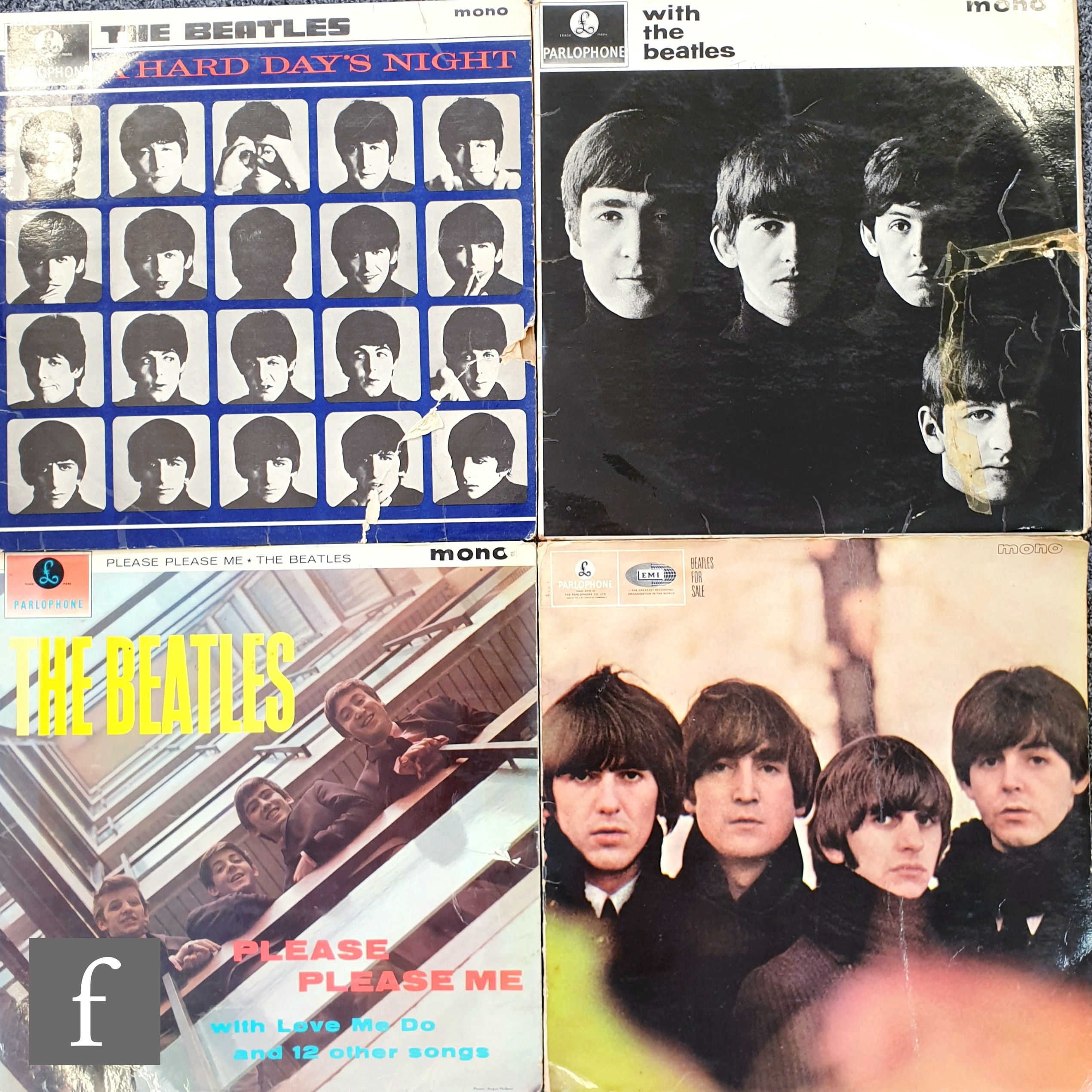 A collection of vinyl Beatles records, to include A Hard Day's Night, PMC 1230, second pressing,
