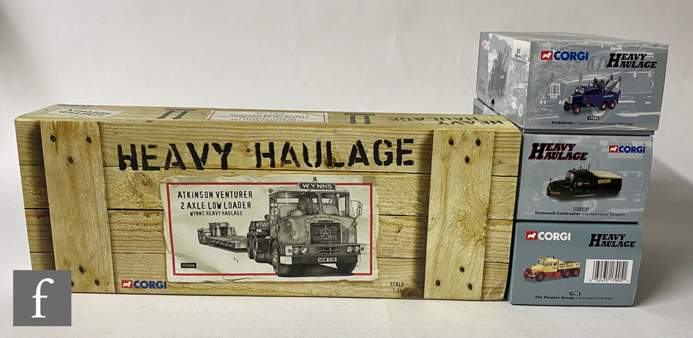 Four Corgi Heavy Haulage 1:50 scale diecast models, comprising CC12506 Wynns Heavy Haulage