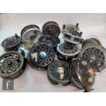 A Winfield 'Trout Fly' reel, diameter 3 3/4 inches, a J.W.Young 'Pridex' and thirteen other assorted