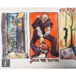 ALBERT WAINWRIGHT (1898-1943) - A study with depictions of Jack the Ripper and Judas, to the reverse