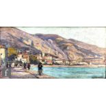 G. WEISSER (EARLY 20TH CENTURY) - A Mediterranean village, oil on board, signed, framed, 15cm x