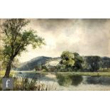 ENGLISH SCHOOL (LATE 19TH CENTURY) - A wooded river landscape, watercolour, framed, 36cm x 53cm,