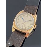 A gentleman's 9ct Rolex wrist watch, gilt Arabic numerals to a circular dial, case diameter 26mm,