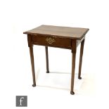 A 19th Century oak single drawer side table on slender legs terminating in pad feet, height 72cm x
