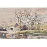 JOHN MELLOR (CONTEMPORARY) - View of a farm, watercolour, signed, framed, 36cm x 54cm, frame size