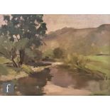 WILLIAM E. LITTLEWOOD (1893-1985) - 'The Wharfe at Buckden', oil on canvas laid down on board,