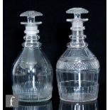 A late 18th Century Prussian form decanter with basal cut detail, slice cut shoulder and neck and