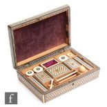 A 19th Century Vizagapatam sandal wood box, length 25cm, opening to lift out tray with fitted with