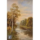 SIDNEY YATES JOHNSON (FL. 1890-1926) - 'Golden Autumn on the River Dove, Derbyshire', oil on canvas,