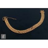 A 9ct matt finished flexible link bracelet, terminating in tongue and box fastener, weight 22g,