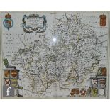 WILLEM JANSZOON BLAEU - 'Wigorniensis Warwicensis - Worcestershire and Warwickshire', hand