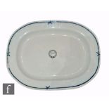 A 19th Century meat plate with a blue transfer roundel to the centre Liverpool White Star Line of