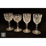 A small assorted collection of matched 19th Century crystal glass stem ware to include white wines