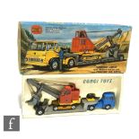 A Corgi Toys Gift Set No. 27 Machinery Carrier with Bedford Tractor Unit and Priestman 'Cub' Shovel,