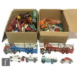 A collection of playworn diecast models, mostly Corgi and Matchbox, to include a Corgi Renault 16