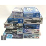 Eleven assorted USA related boat plastic model kits, to include Revell, Dragon, Tamiya, Hobby Boss