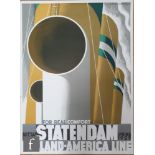 A Soho Print Editions reproduction A. M. Cassandre, travel poster, New Statendam Holland-America