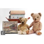 A collection of assorted toys, comprising an Erzgebirge wooden Noah's ark, length 40cm, with a