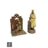 A 19th/20th Century Austrian patinated metal figure group of two Middle Eastern figures, in the