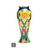A Moorcroft Enamels vase decorated in the Daffodil Delight pattern designed by Marie Graves, printed