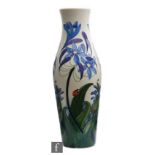 A large Moorcroft Pottery vase decorated in the Fly Away Home pattern designed by Rachel Bishop,