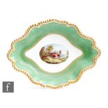 A 19th Century Worcester Flight Barr and Barr shaped oval dish decorated to the central roundel with