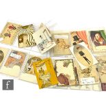 Seven Raphael Kirchner nude postcards including one from the Sunburst series, also a Marie Grosze