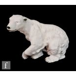 A large Royal Dux model of a polar bear, printed mark alongside pink triangle and impressed 98/1,