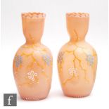 A pair of late 19th Century continental vases in the manner of Harrach, of shouldered ovoid form