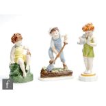 Three Royal Worcester models of children from the Children of the Week series modelled by Freda