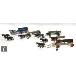 A collection of assorted Britains farm hollowcast figures and vehicles to include 5F Farm Wagon with