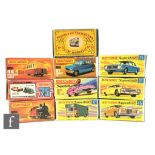 Ten Lesney Matchbox models, mostly Superfast, comprising 5a Lotus Europa, 17a Horse Box, 21c Renault