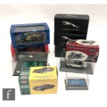 Ten assorted diecast car models of various scales and manufacturers, to include Jaguar, Triumph