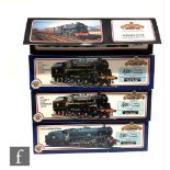 Four OO gauge Bachmann locomotives, comprising  31-301 Manor Class 4-6-0 BR green 7820, 32-877 2-6-4