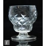 An 18th Century monteith or bonnet glass, circa 1760, the double ogee bowl with diamond moulding,