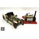 A Mamod Steam Roadster, together with a Mamod steam plant, both unboxed. (2)