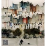 SUE HOWELLS, RWS (CONTEMPORARY) - 'Who's Walking Who?', watercolour, signed with initials, framed,