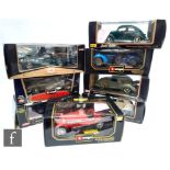 Eight 1:18 scale diecast model cars by Maisto and Burago, to include Citron 2CV, Alfa Romeo,