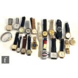 Nineteen assorted mid to late 20th Century gold plated and stainless steel gentleman's and lady's