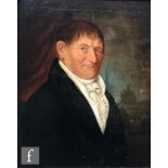 ENGLISH SCHOOL (C. 1830) - Portrait of a gentleman wearing black coat and stock, half length, oil on