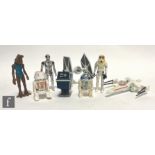 A collection of vintage Kenner Star Wars 3 3/4 inch action figures, comprising R2-D2, R5-D4,