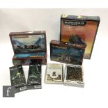 Four Citadel Warhammer 40,000 sets, comprising Space Marine Drop Pod, Dwarf Canon/Organ Gun,