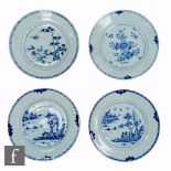 A collection of 18th Century Chinese export porcelain plates, to include a pair decorated with